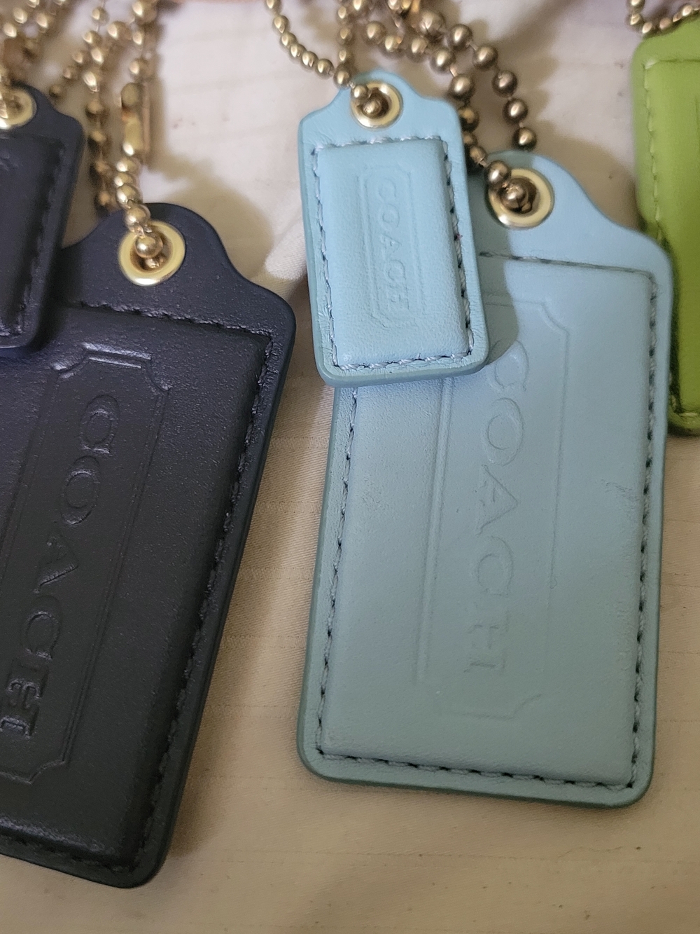 COACH Multicolor Leather Tag Charm Keychain 10 Piece - Picture 6 of 7